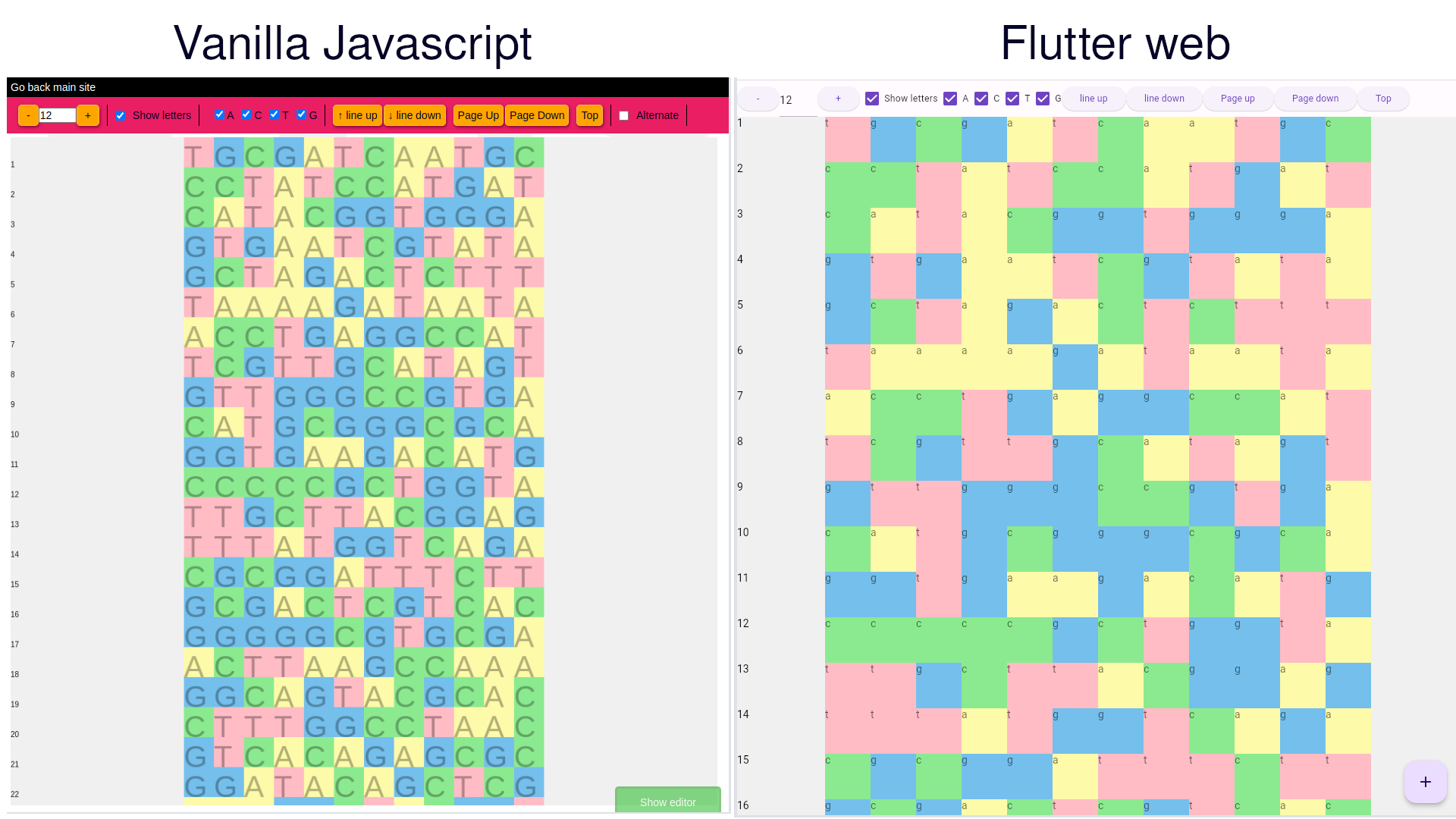 Flutter and Javascript version of the app