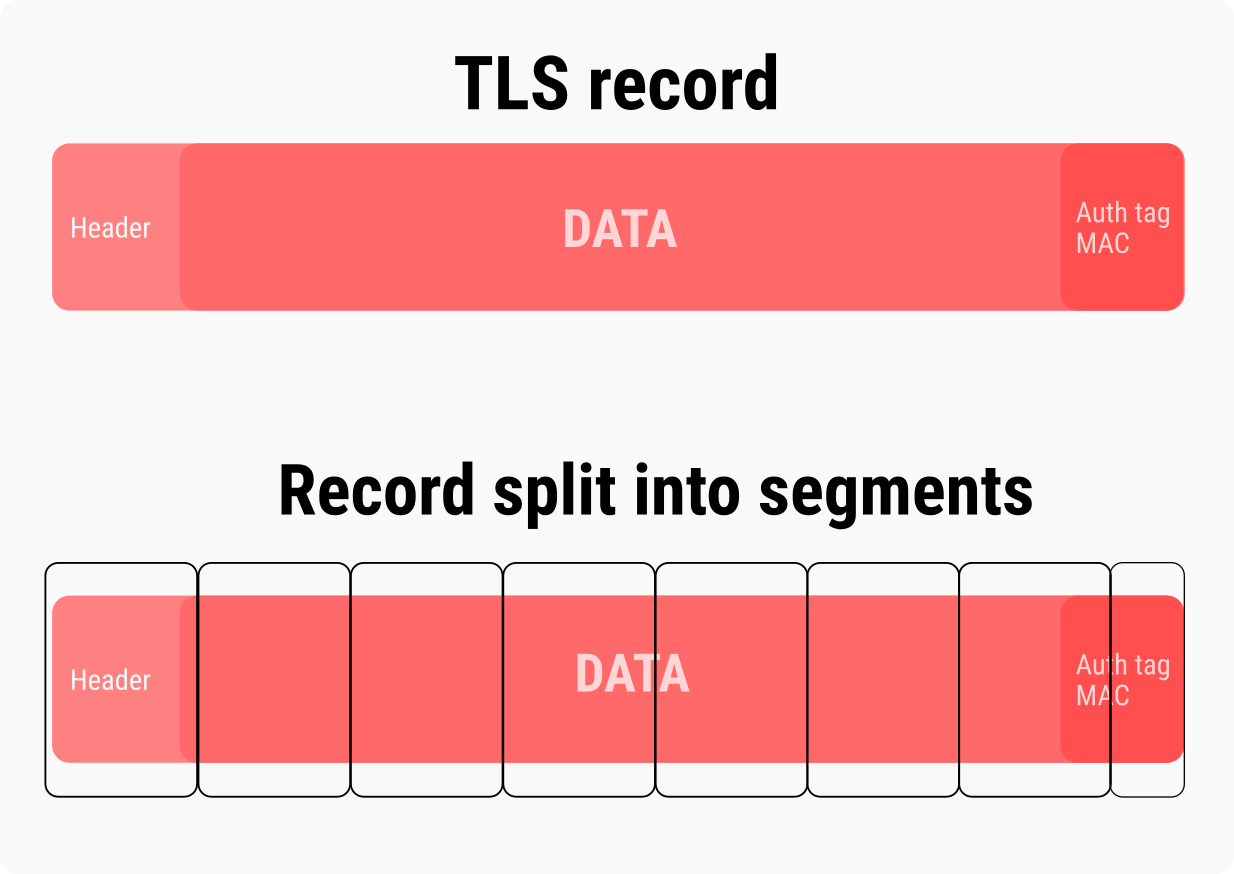 TLS record split into segments